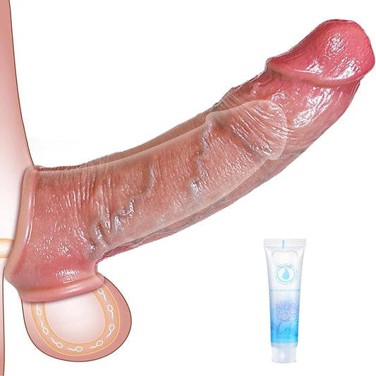 Premium Silicone Sleeve Extender for Men – 8 Inch Reusable Wellness Sleeve