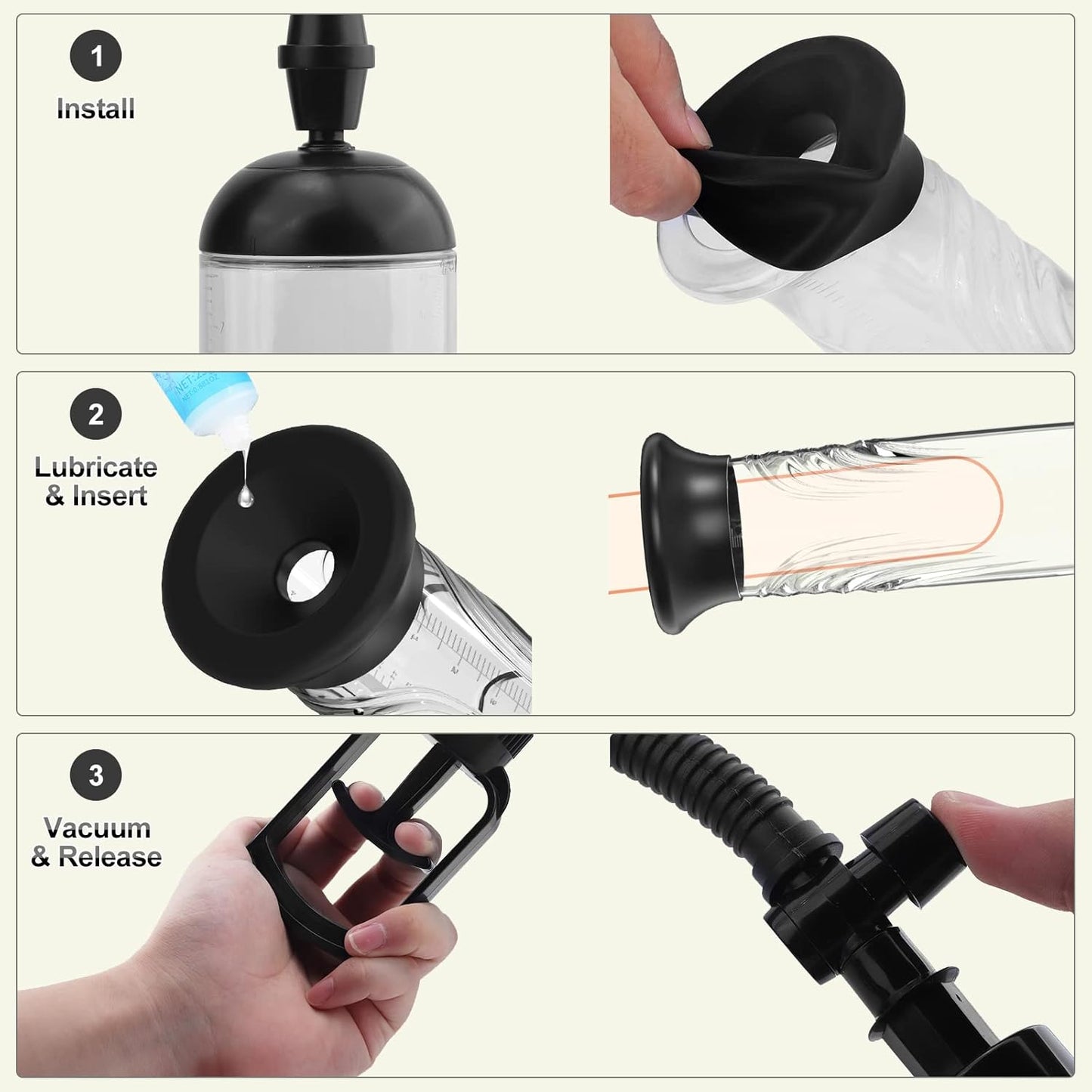 Premium Manual Vacuum Penis Pump for Men | Adjustable Suction Wellness Device