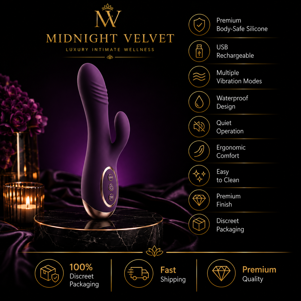 Premium Rechargeable Silicone Wellness Massager for Women
